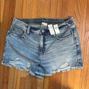 Aerie Blue Jean Shorts Distressed Cut-Off Style